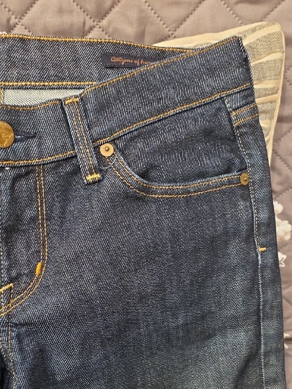 Citizens Of Humanity Kelly #063 Dark Blue Low Waist Stretch Cropped Jeans - Picture 9 of 16